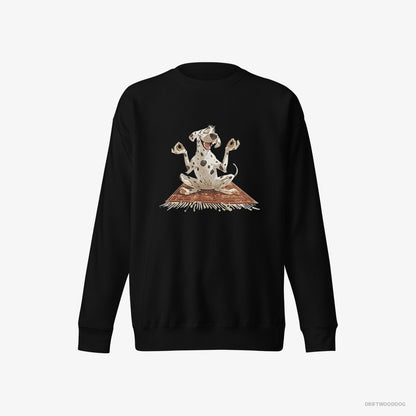 Dalmatian Doing Yoga Black Sweatshirt