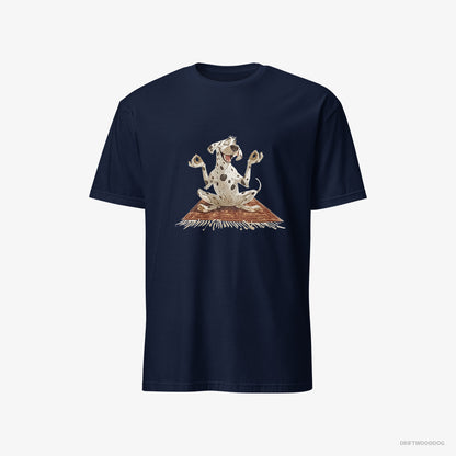 Dalmatian Doing Yoga Navy T-Shirt