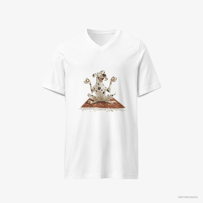 Dalmatian Doing Yoga White T-Shirt