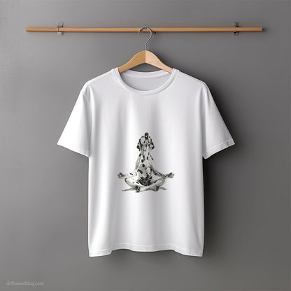 Peaceful Dalmatian Meditating during Yoga T-Shirt – Unisex Tee for Dog Lovers