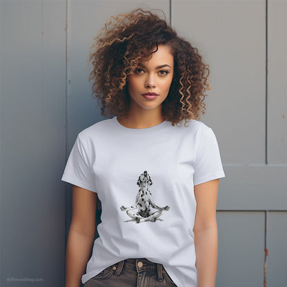 Peaceful Dalmatian Meditating during Yoga T-Shirt – Dog T-Shirt for Women