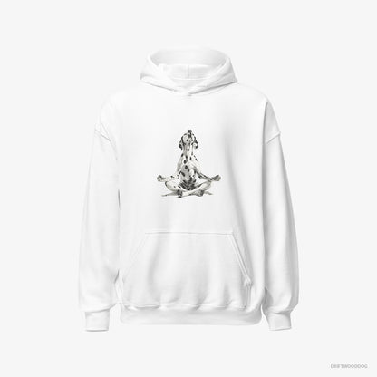 Dalmatian Meditating during Yoga White Hoodie