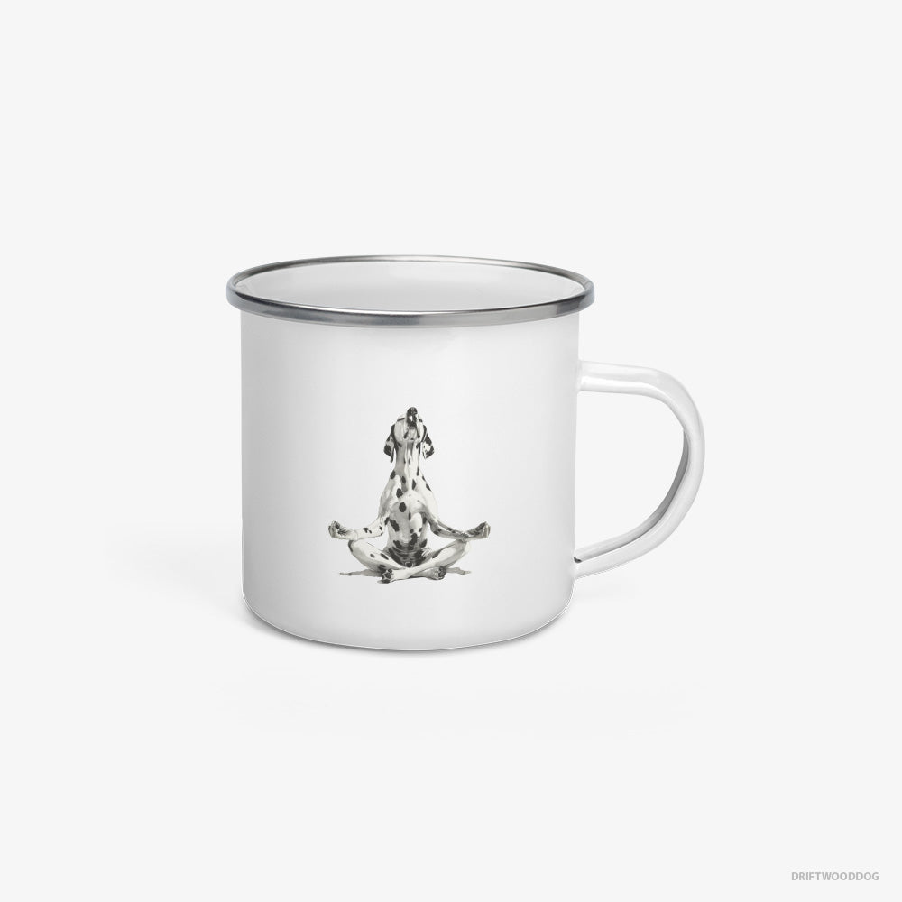 Dalmatian Meditating during Yoga Enamel Mug