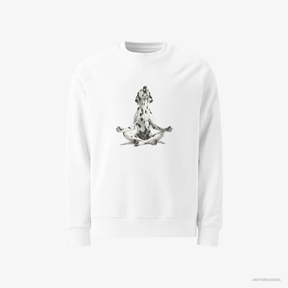 Dalmatian Meditating during Yoga White Sweatshirt