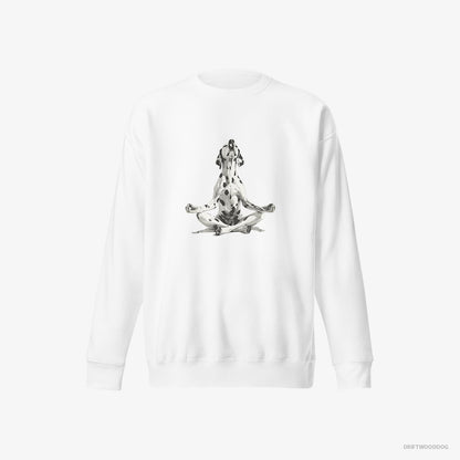 Dalmatian Meditating during Yoga White Sweatshirt