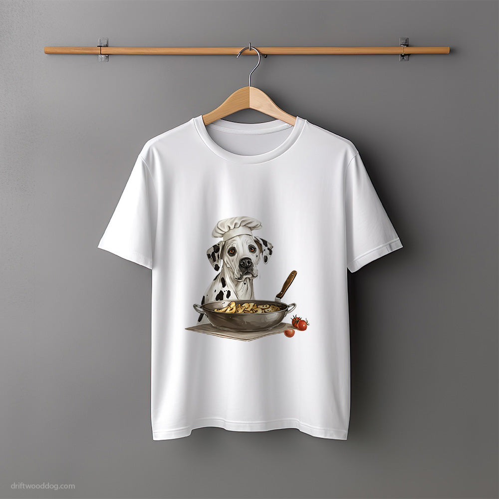 Dalmatian Preparing Meals in the Kitchen T-Shirt – Unisex Tee for Dog Lovers