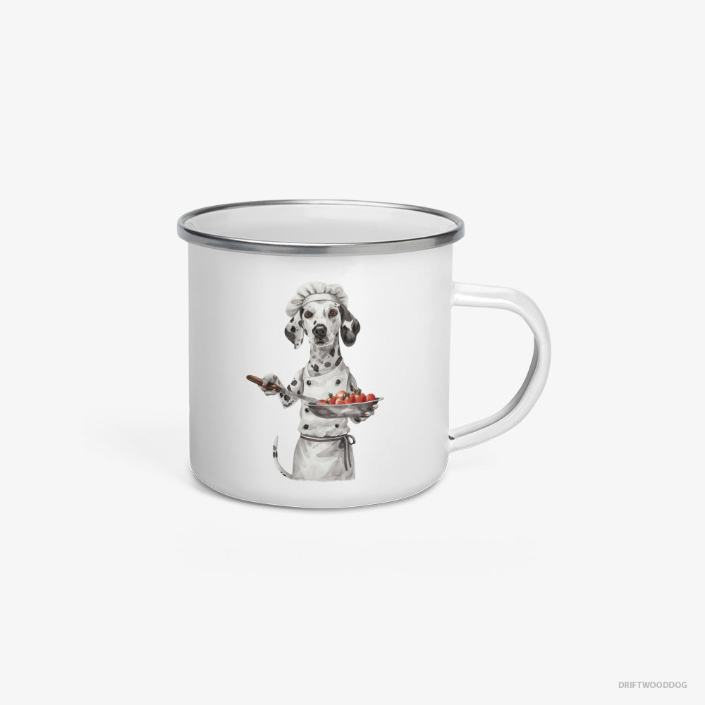 Dalmatian Making Food in the Kitchen Enamel Mug