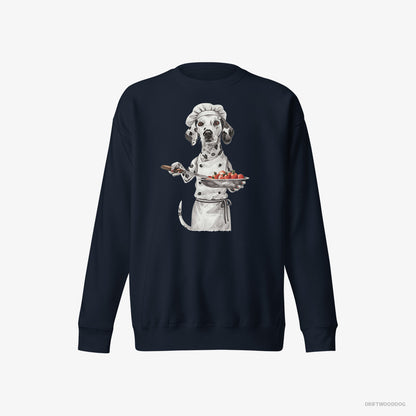 Dalmatian Making Food in the Kitchen Navy Sweatshirt