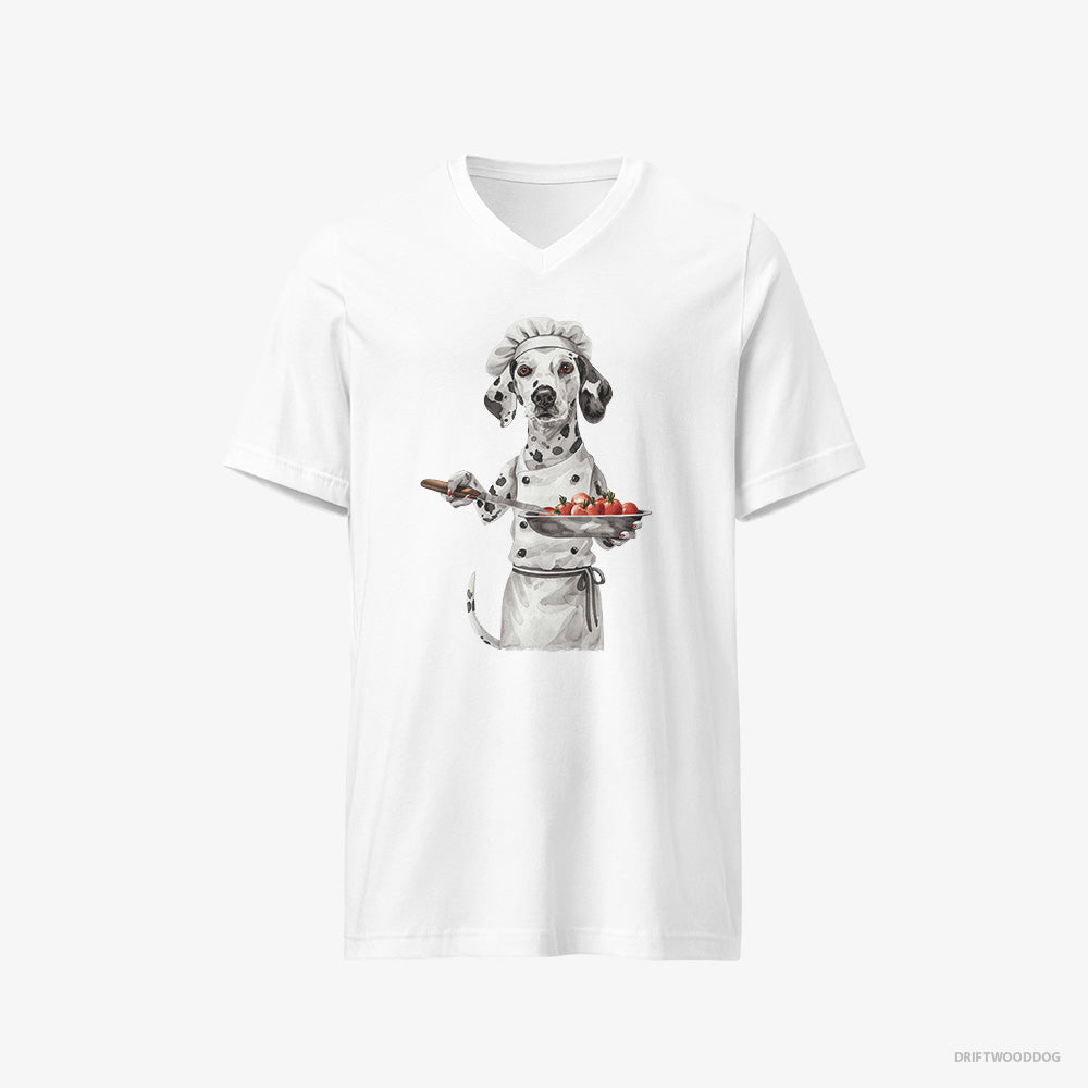 Dalmatian Making Food in the Kitchen V-Neck T-Shirt