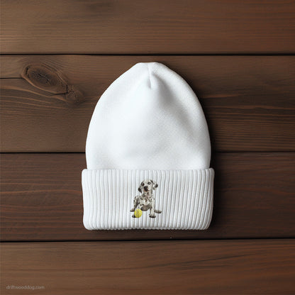 Puppy Dalmatian with a Tennis Ball Beanie – Unisex Beanie for Dog Lovers