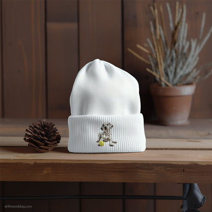 Puppy Dalmatian with a Tennis Ball Beanie – Dog Prints Beanies for Men and Women