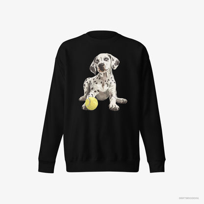 Dalmatian with a Tennis Ball Black Sweatshirt