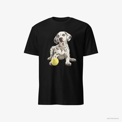 Dalmatian with a Tennis Ball Black T-Shirt