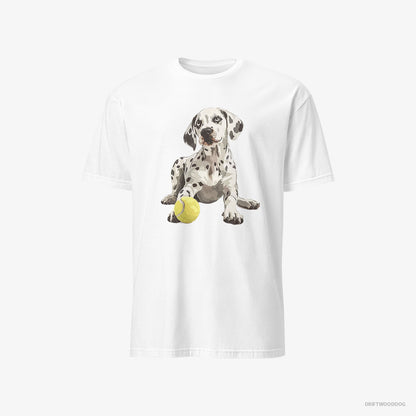 Dalmatian with a Tennis Ball White T-Shirt