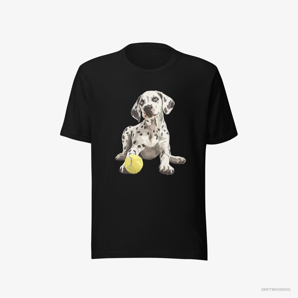 Puppy Dalmatian with a Tennis Ball – Men's T-Shirt Black Eco – Eco-Friendly