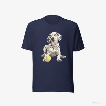 Dalmatian with a Tennis Ball Navy T-Shirt