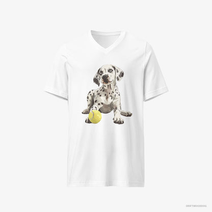 Dalmatian with a Tennis Ball White T-Shirt