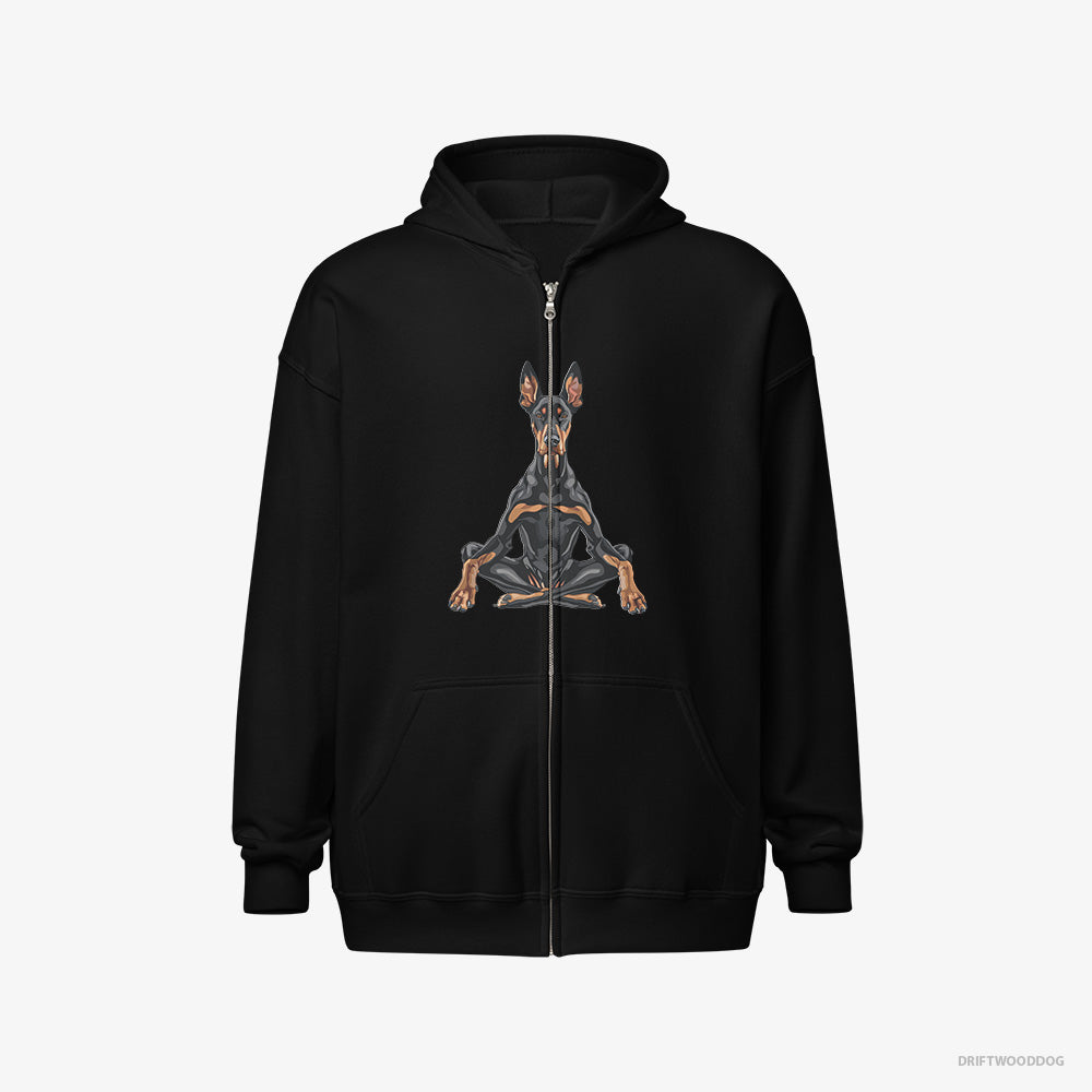 Dobermann Meditating during Yoga Full-Zip Hoodie