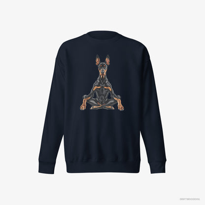 Dobermann Meditating during Yoga Navy Sweatshirt