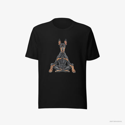 Dobermann Meditating during Yoga Black T-Shirt