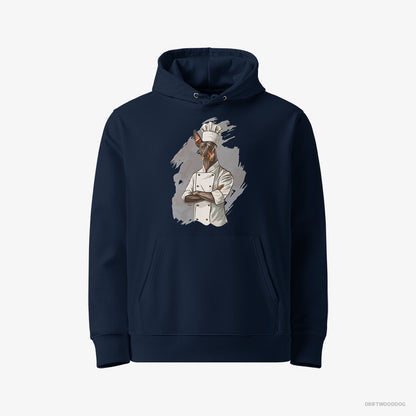 Dobermann Dressed as a Chef Navy Hoodie