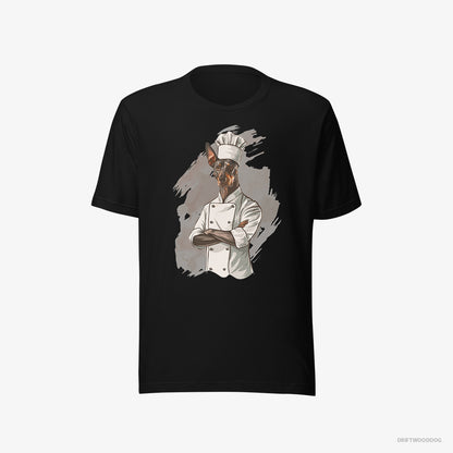 Dobermann Dressed as a Chef Black T-Shirt