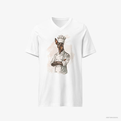 Dobermann Dressed as a Chef White T-Shirt