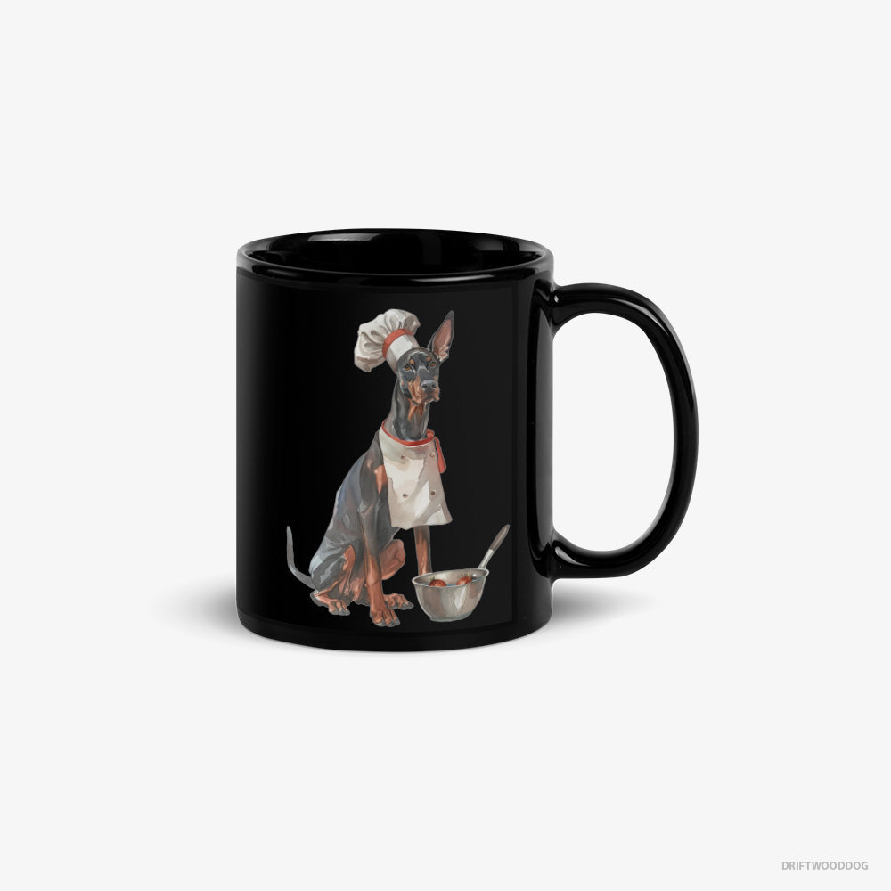 Funny Dobermann Ready for Some Cooking – Mug Black – Classic