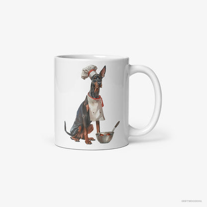 Dobermann Ready for Some Cooking White Mug