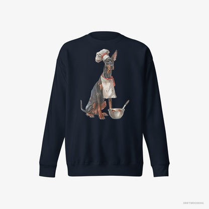 Dobermann Ready for Some Cooking Navy Sweatshirt