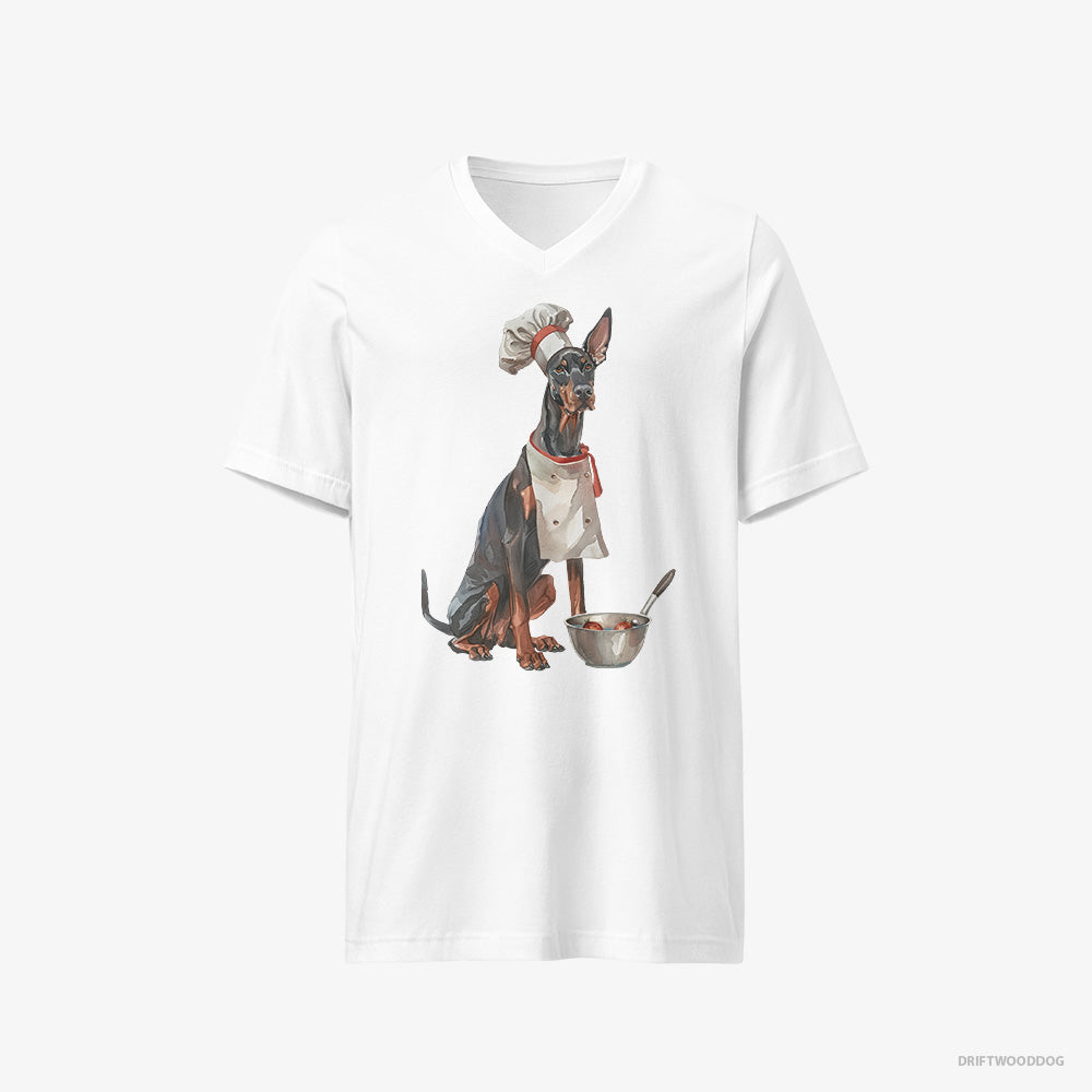 Dobermann Ready for Some Cooking V-Neck T-Shirt