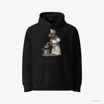 Dobermann Cooking Strawberry Jam in the Kitchen Black Hoodie