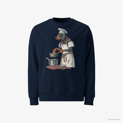 Dobermann Cooking Strawberry Jam in the Kitchen Navy Sweatshirt