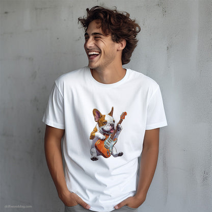 French Bulldog Playing Rock Guitar T-Shirt – Dog T-Shirt for Men