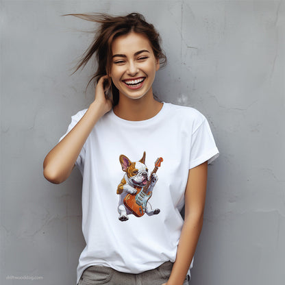 French Bulldog Playing Rock Guitar T-Shirt – Custom Dog T-Shirts for Women