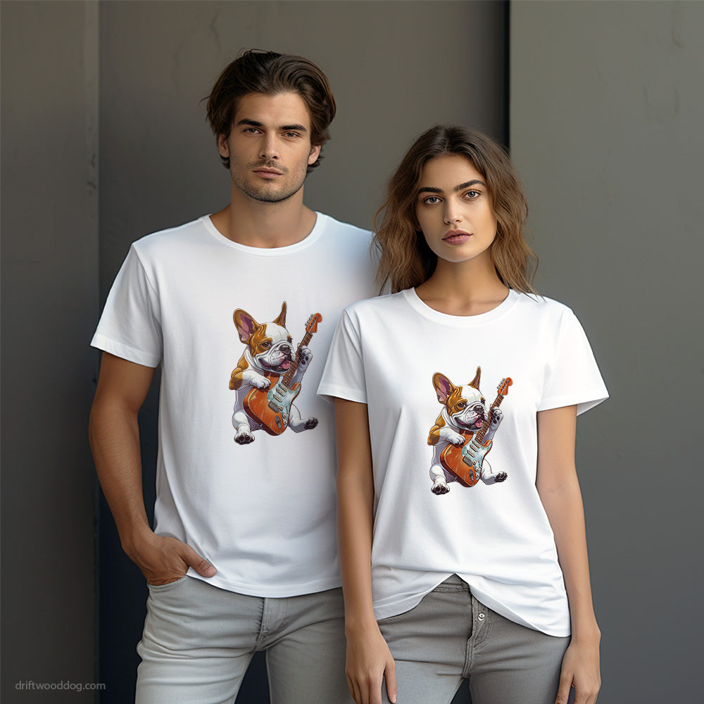 French Bulldog Playing Rock Guitar T-Shirt – Dog-Themed Gifts for Dog Lovers