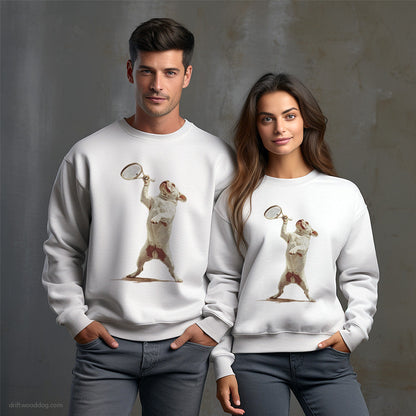 French Bulldog Hitting the Tennis Court Sweatshirt – Unisex Sweatshirt for Dog Owners