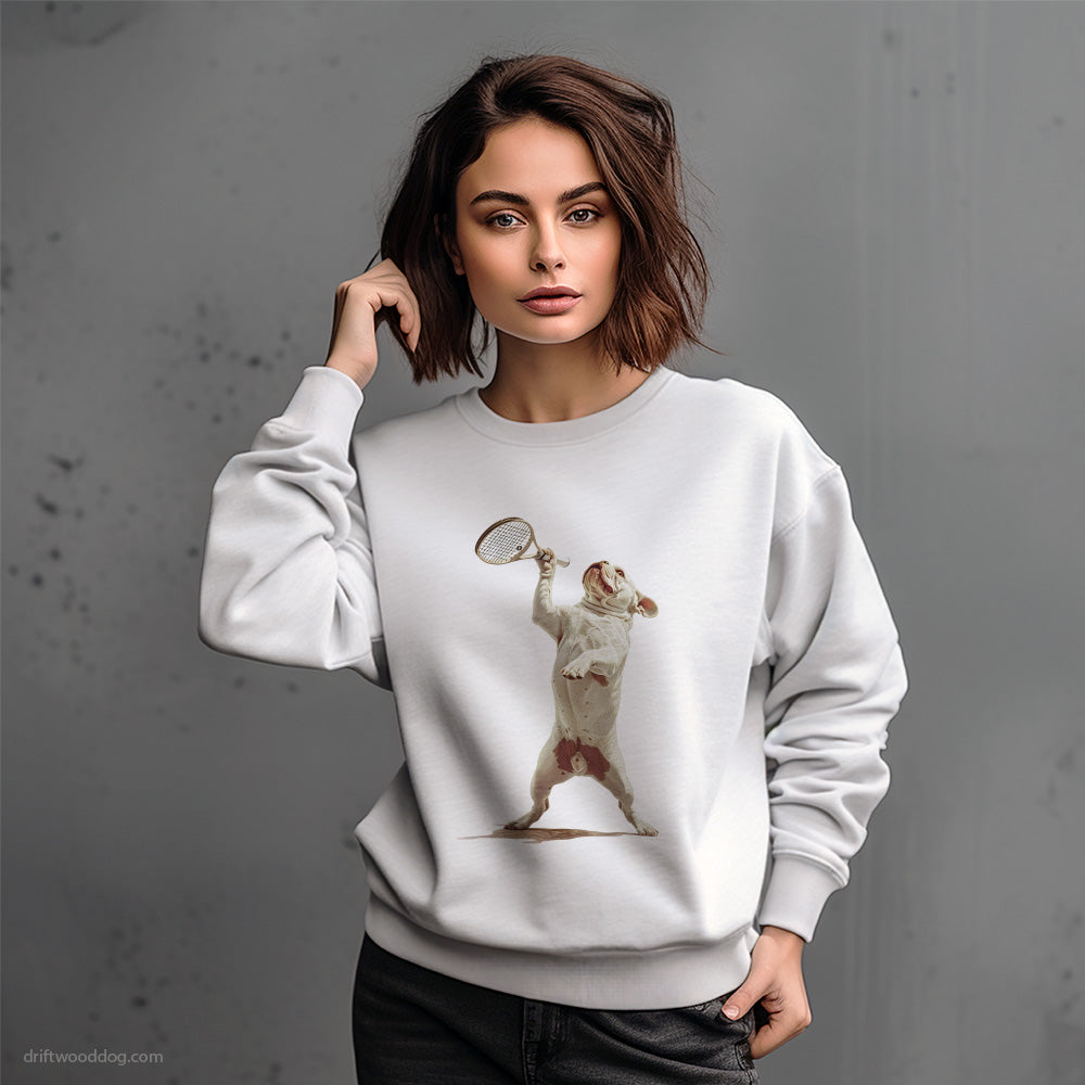 French Bulldog Hitting the Tennis Court Sweatshirt – Dog-Themed Gifts for Dog Lovers