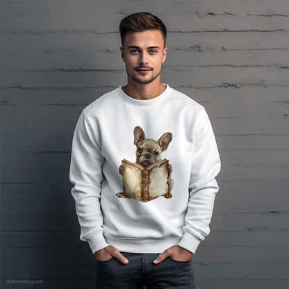 French Bulldog Reading a Book Sweatshirt – Unique Dog Sweatshirt for Men