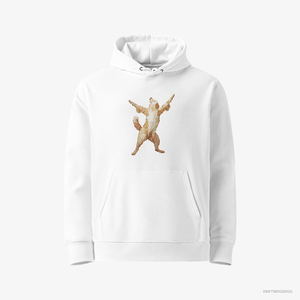 Golden Retriever Doing Yoga – Women's Hoodie White Eco – Eco-Friendly