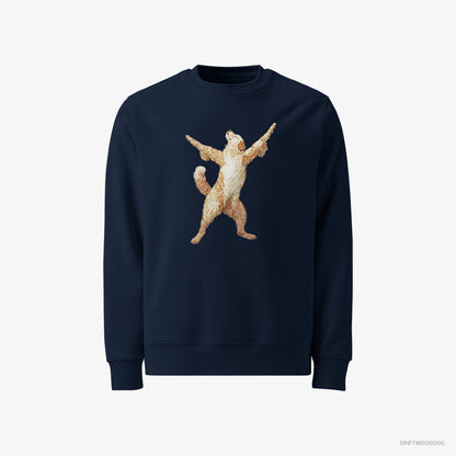 Golden Retriever Doing Yoga Navy Sweatshirt