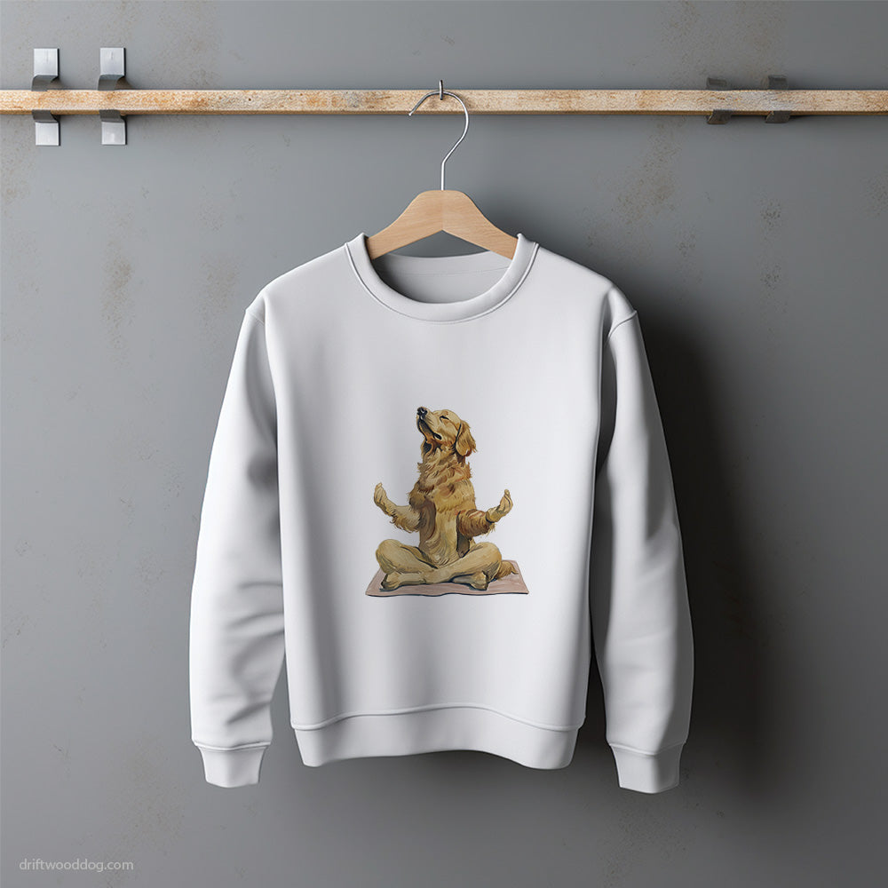 Peaceful Golden Retriever Meditating during Yoga Sweatshirt – Unisex Sweatshirt for Dog Lovers