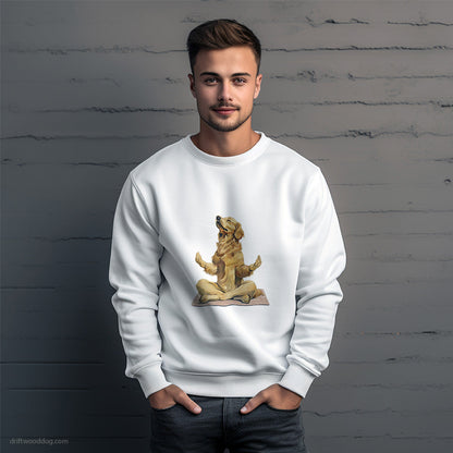 Peaceful Golden Retriever Meditating during Yoga Sweatshirt – Unique Dog Sweatshirt for Men