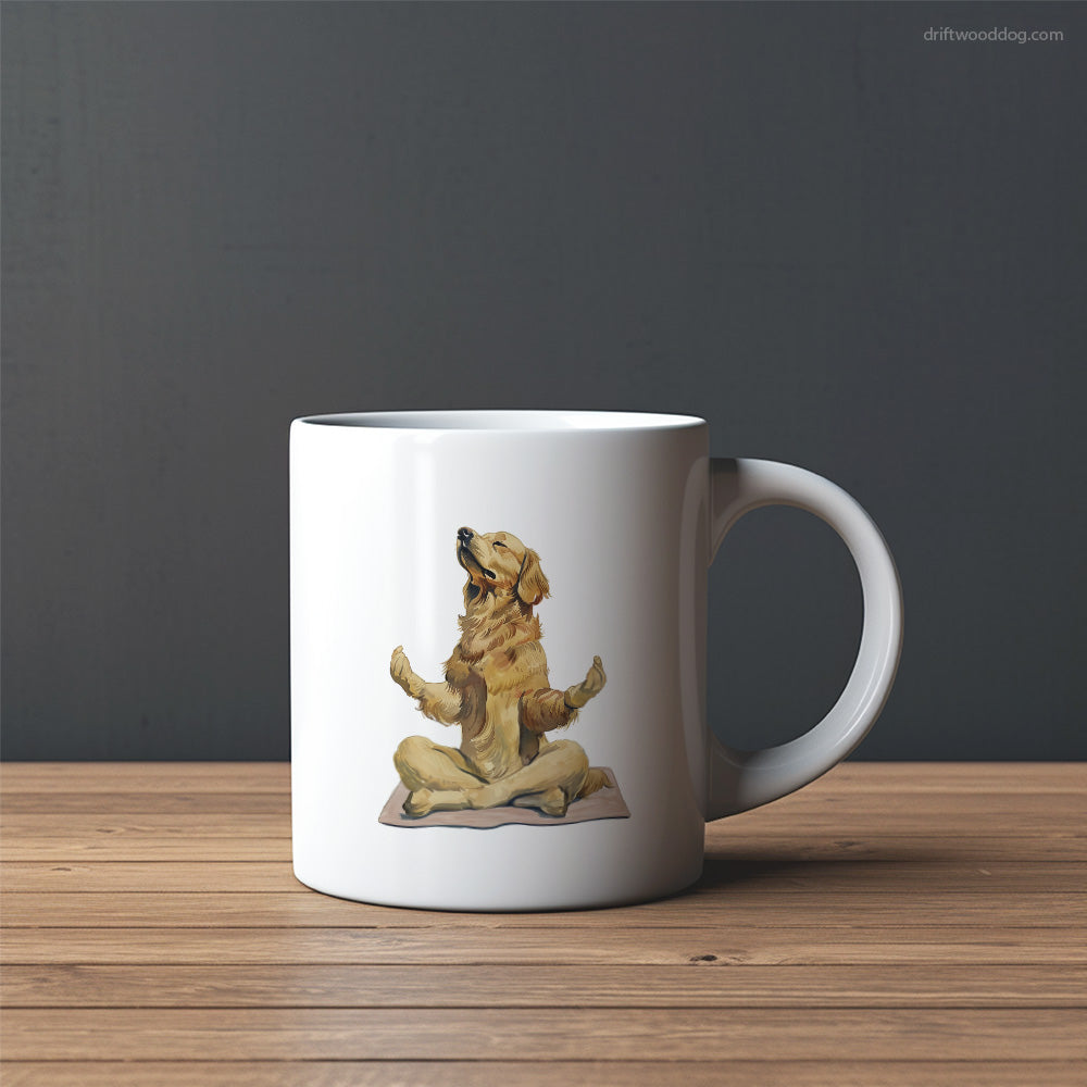 Peaceful Golden Retriever Meditating during Yoga Mug – Custom Dog Mugs | Personalized Pet Mugs