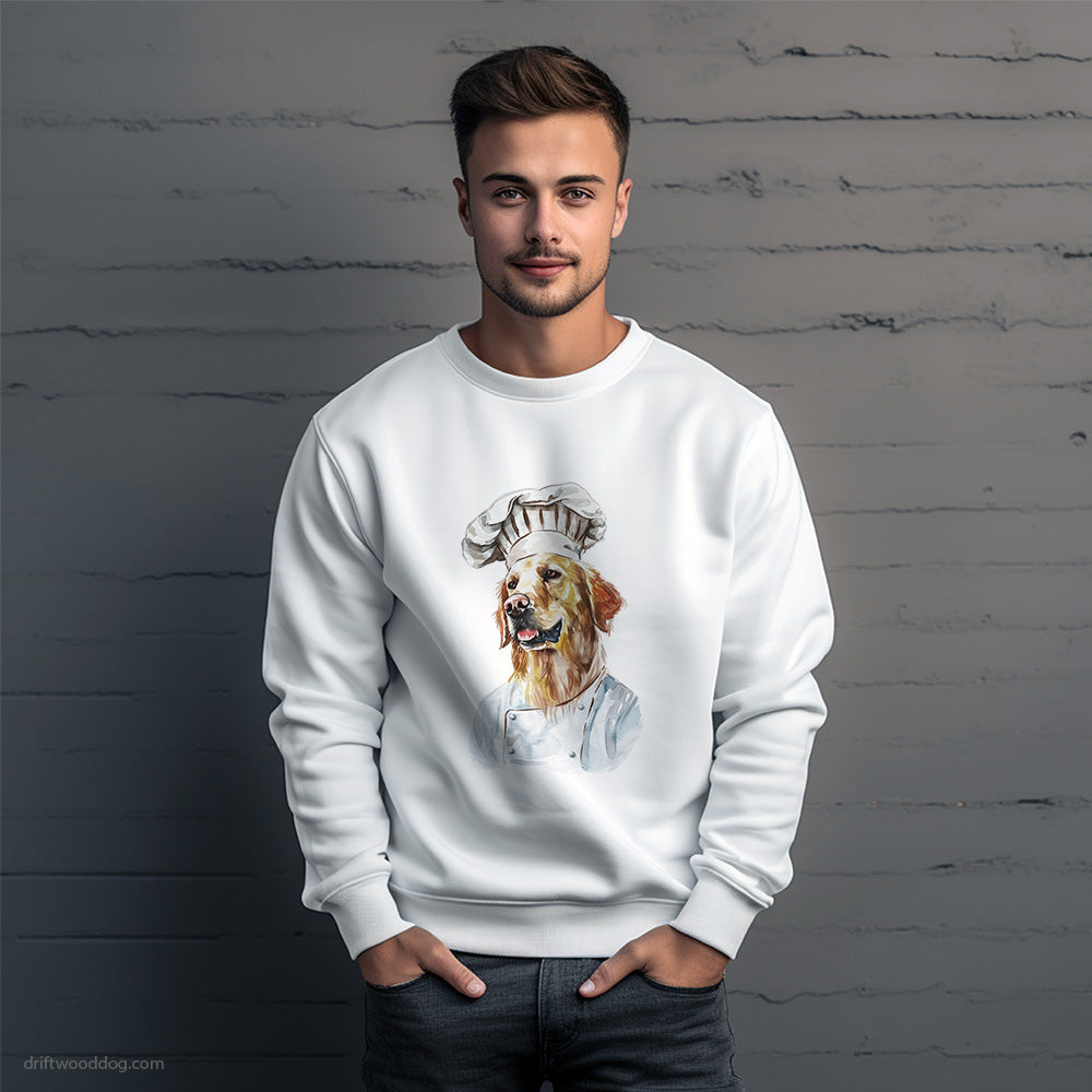 Chef Golden Retriever Coming to Cook Sweatshirt – Unique Dog Sweatshirt for Men