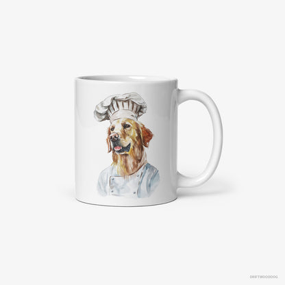 Golden Retriever Coming to Cook White Mug