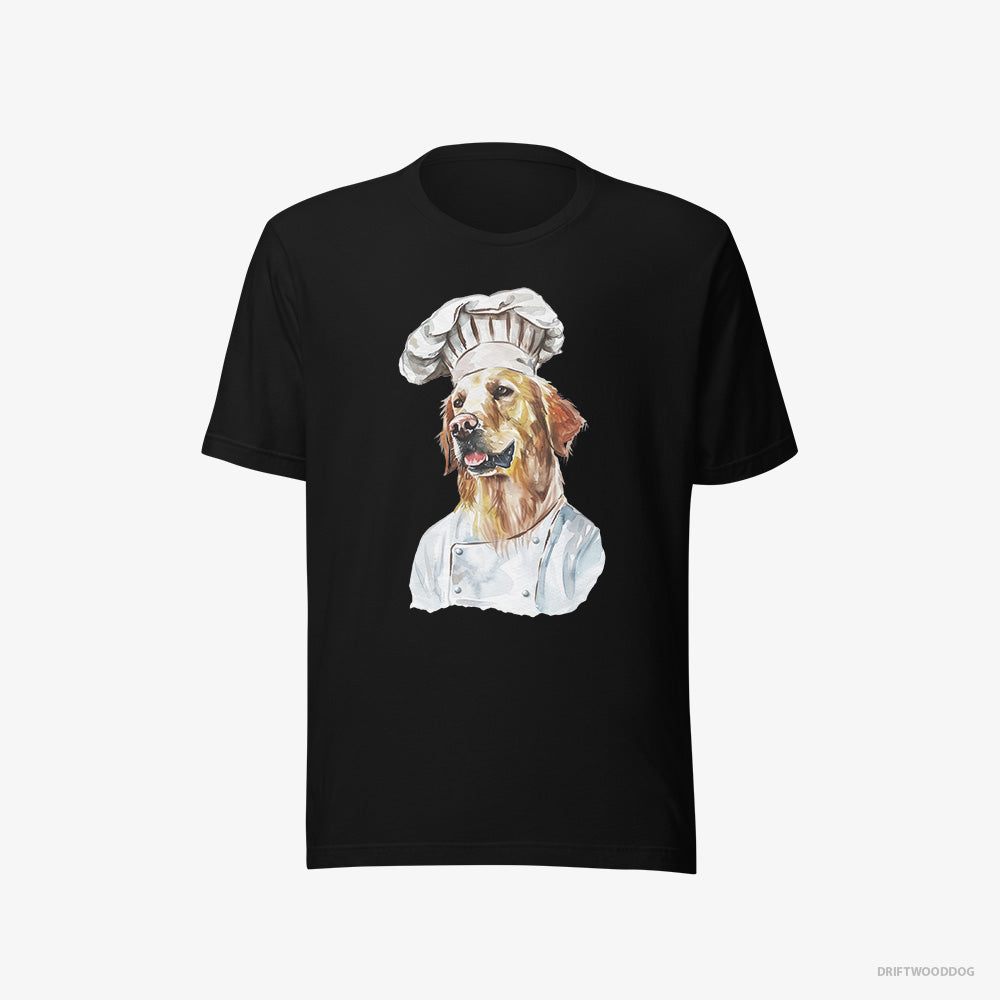 Golden Retriever T-Shirt – Men Black T-Shirt Eco-Friendly – Coming to Cook (on White Background)