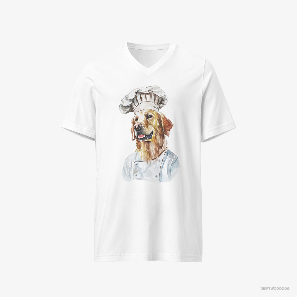 Golden Retriever Coming to Cook V-Neck T-Shirt