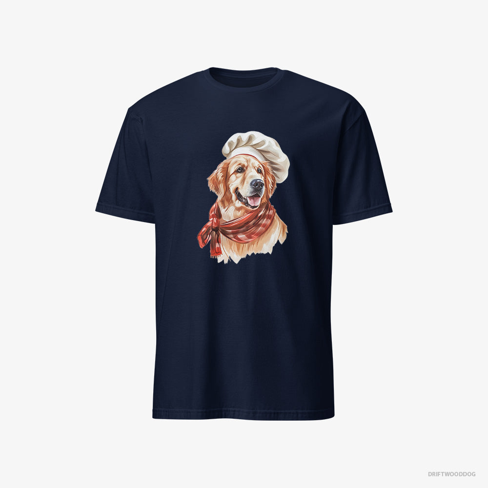 Golden Retriever T-Shirt – Men Navy T-Shirt Classic – Ready for Some Cooking (on White Background)