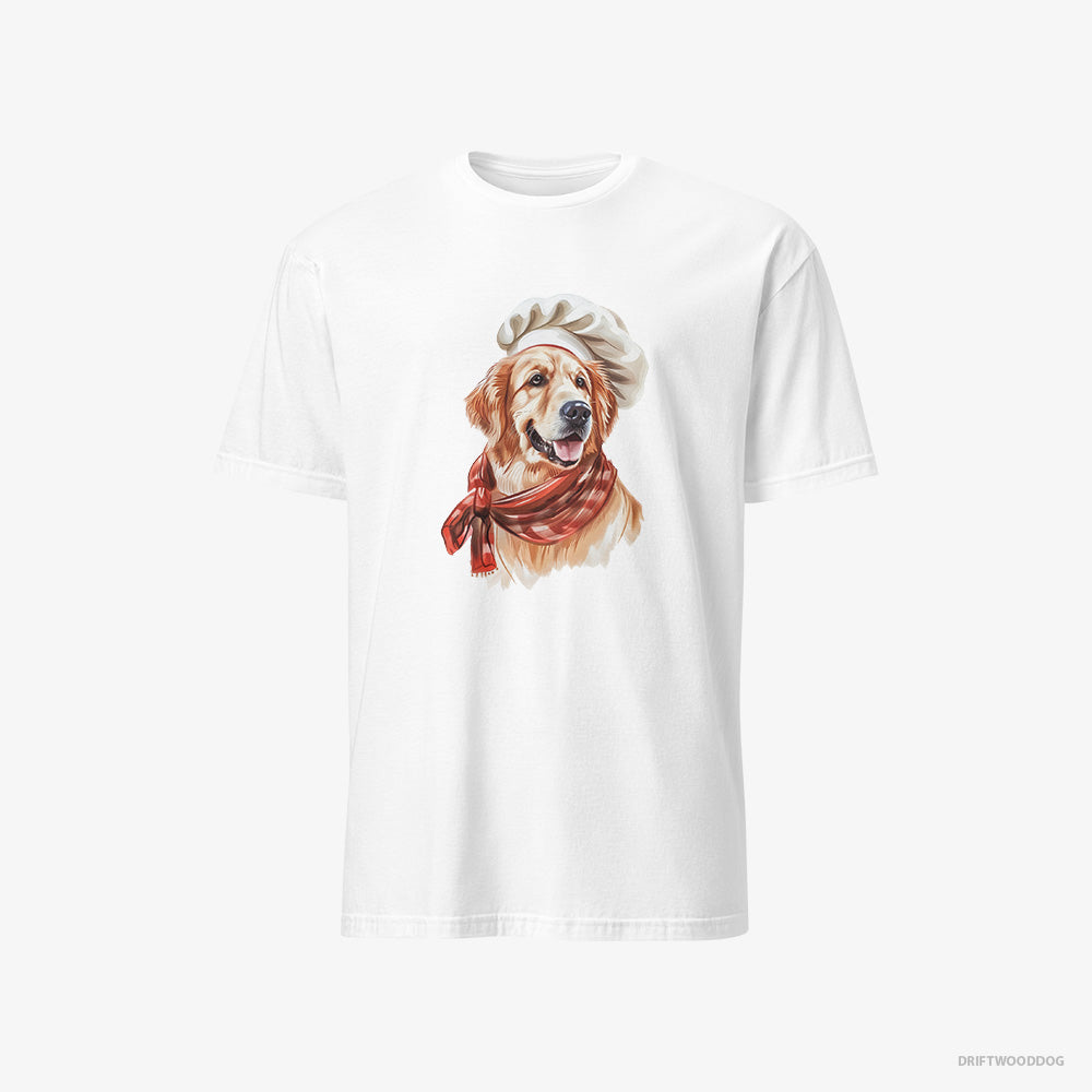 Golden Retriever T-Shirt – Men White T-Shirt Classic – Ready for Some Cooking (on White Background)